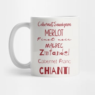 Red Wine List - Burgundy Mug